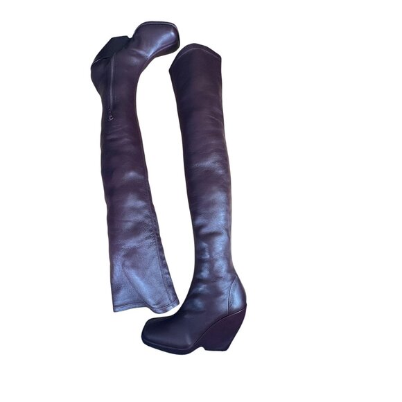 Khaite Morgan Over The Knee Boots Deep Wine Maroon Red Size 41 - Picture 12 of 14